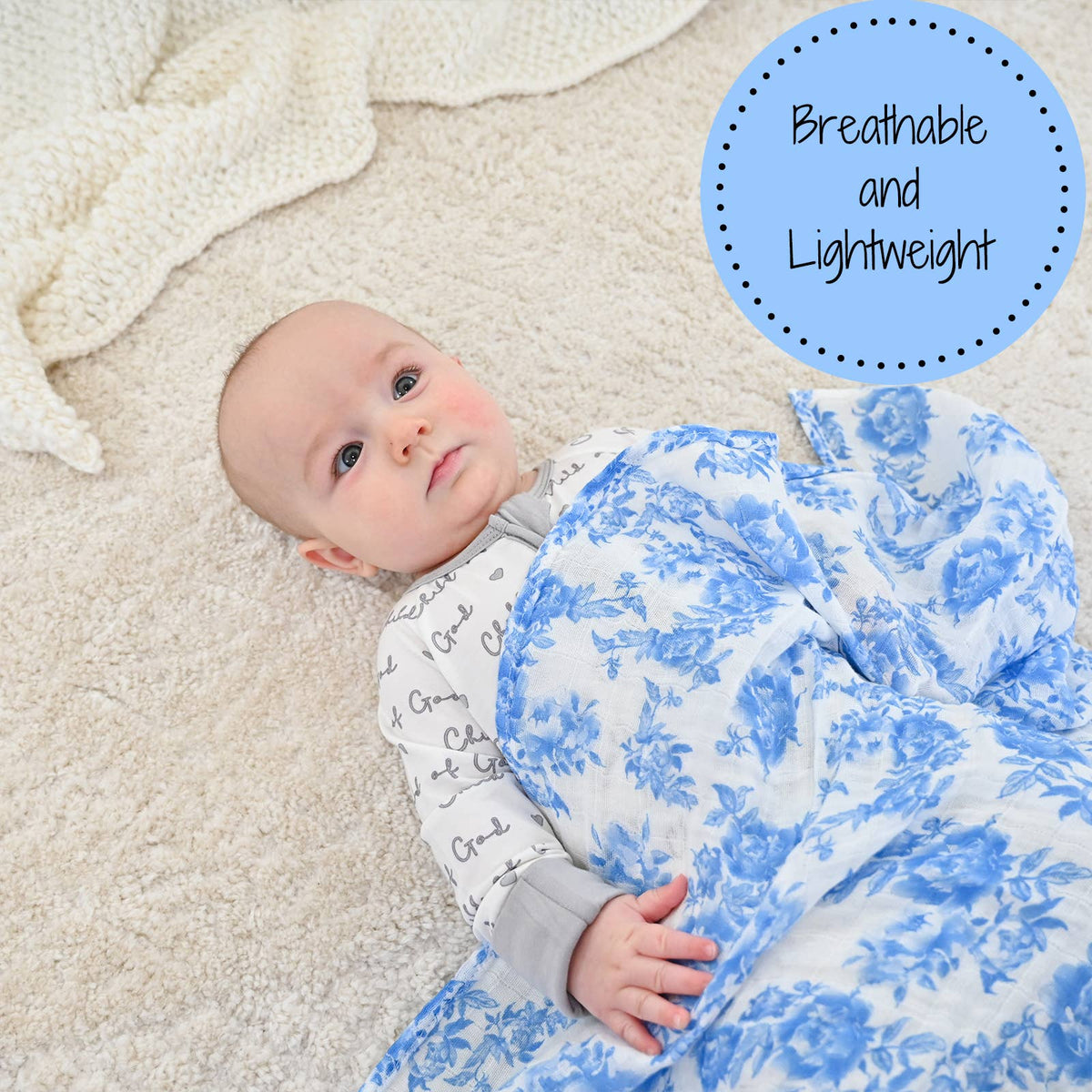 Peony for Your Thoughts Muslin Swaddle Blanket