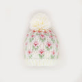 Bitty Blooms White Beanie