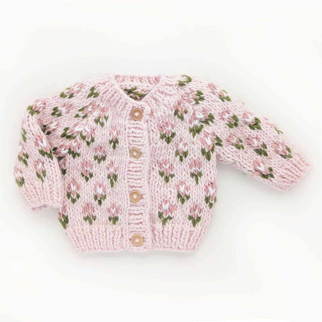 Bitty Blooms Blush Cardigan Sweater