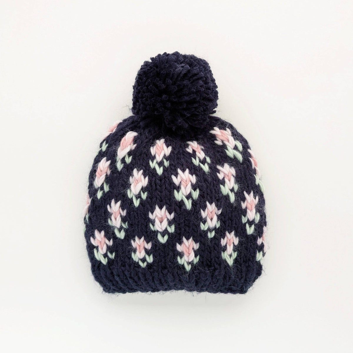Bitty Blooms Indigo Beanie
