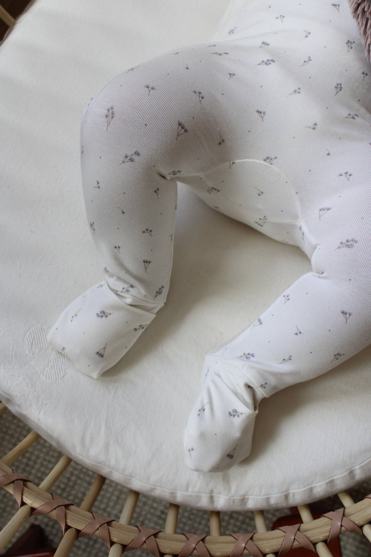 Blue Baby’s Breath Bamboo Wrap Footie