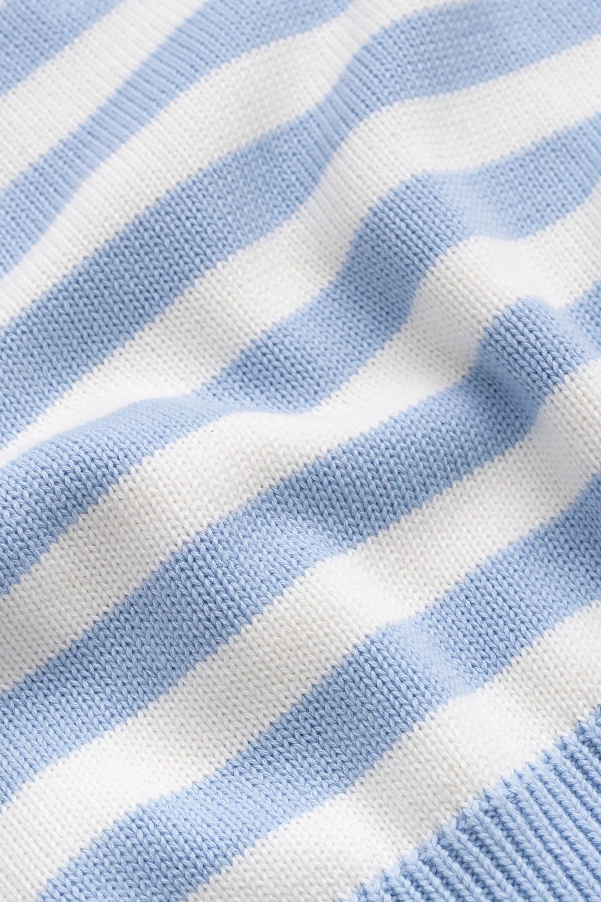 Organic Knit Blue and White Striped Sailboat Sweater
