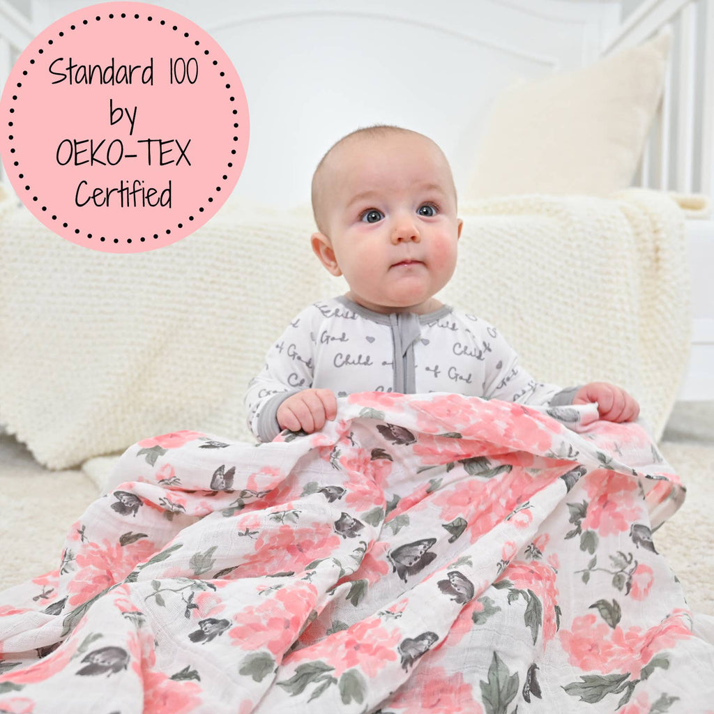 Pretty in Peony Muslin Blanket