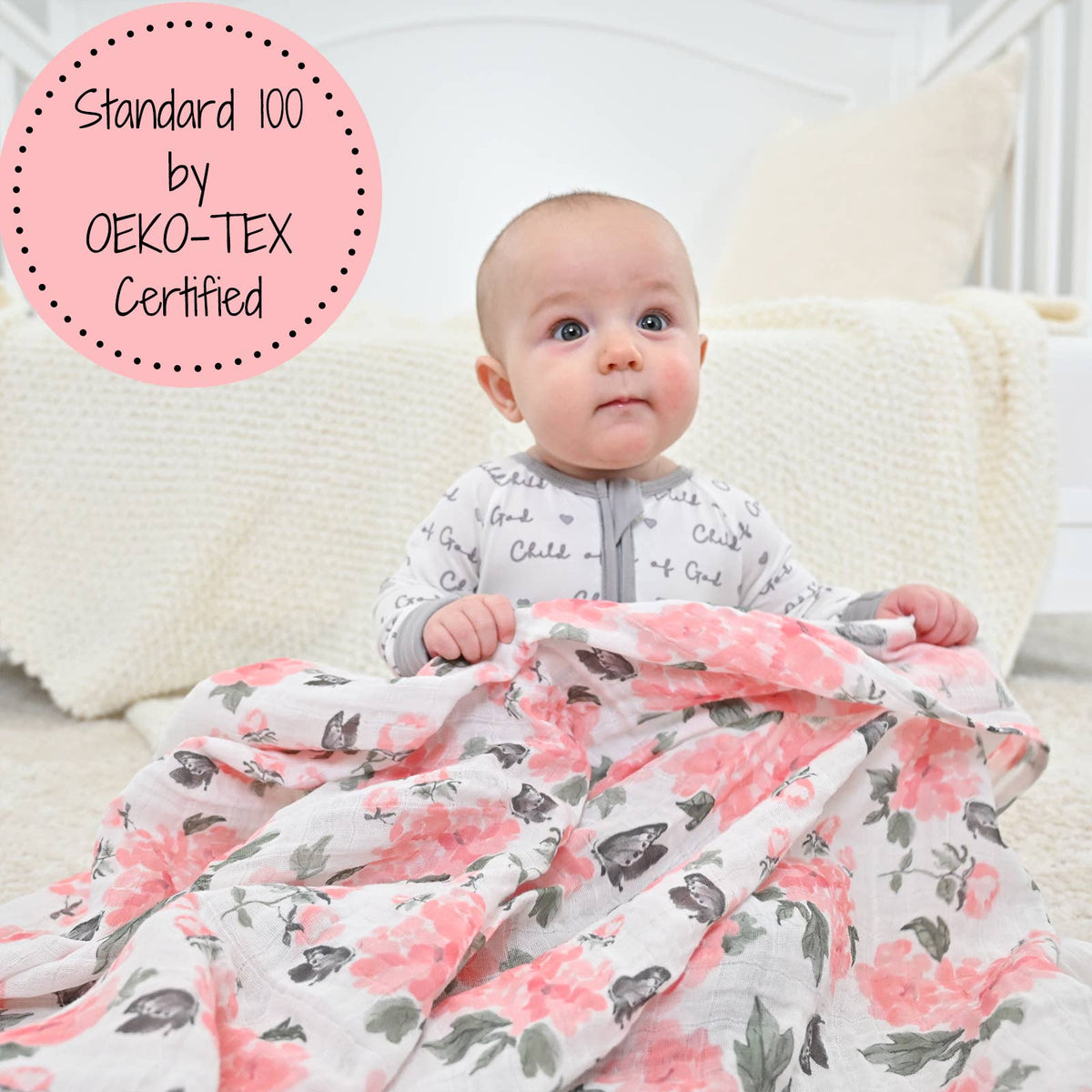 Pretty in Peony Muslin Blanket