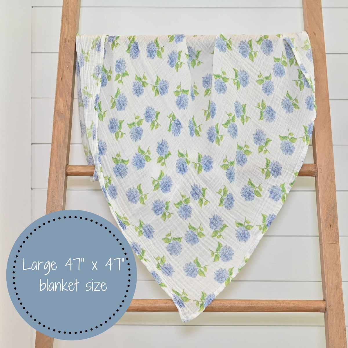 Hydrangea Muslin Swaddle Blanket