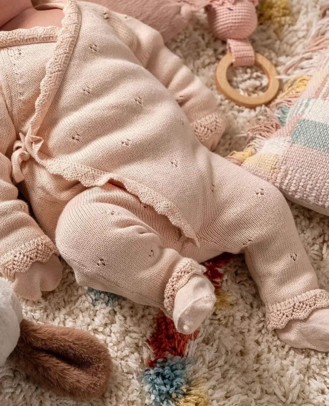 Knitted Newborn Baby Coming Home Outfit Layette Set