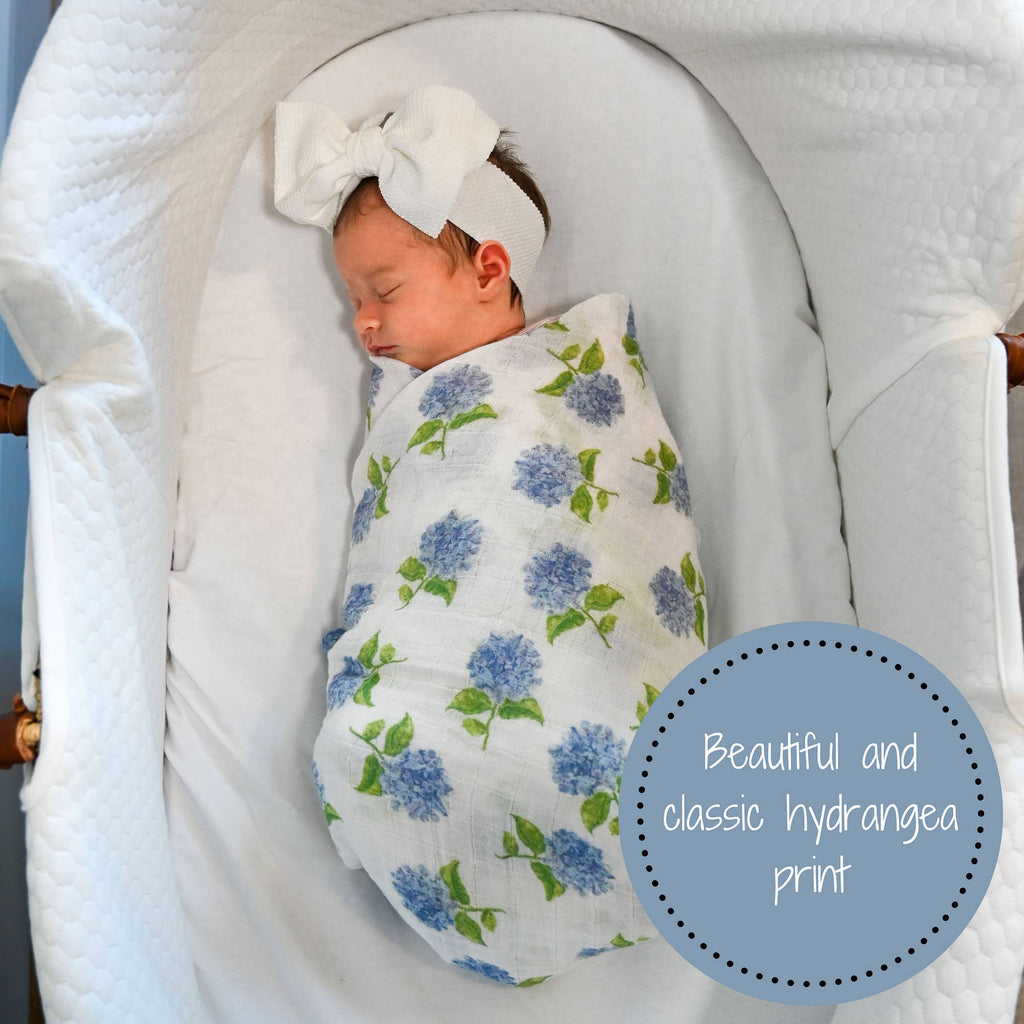 Hydrangea Muslin Swaddle Blanket