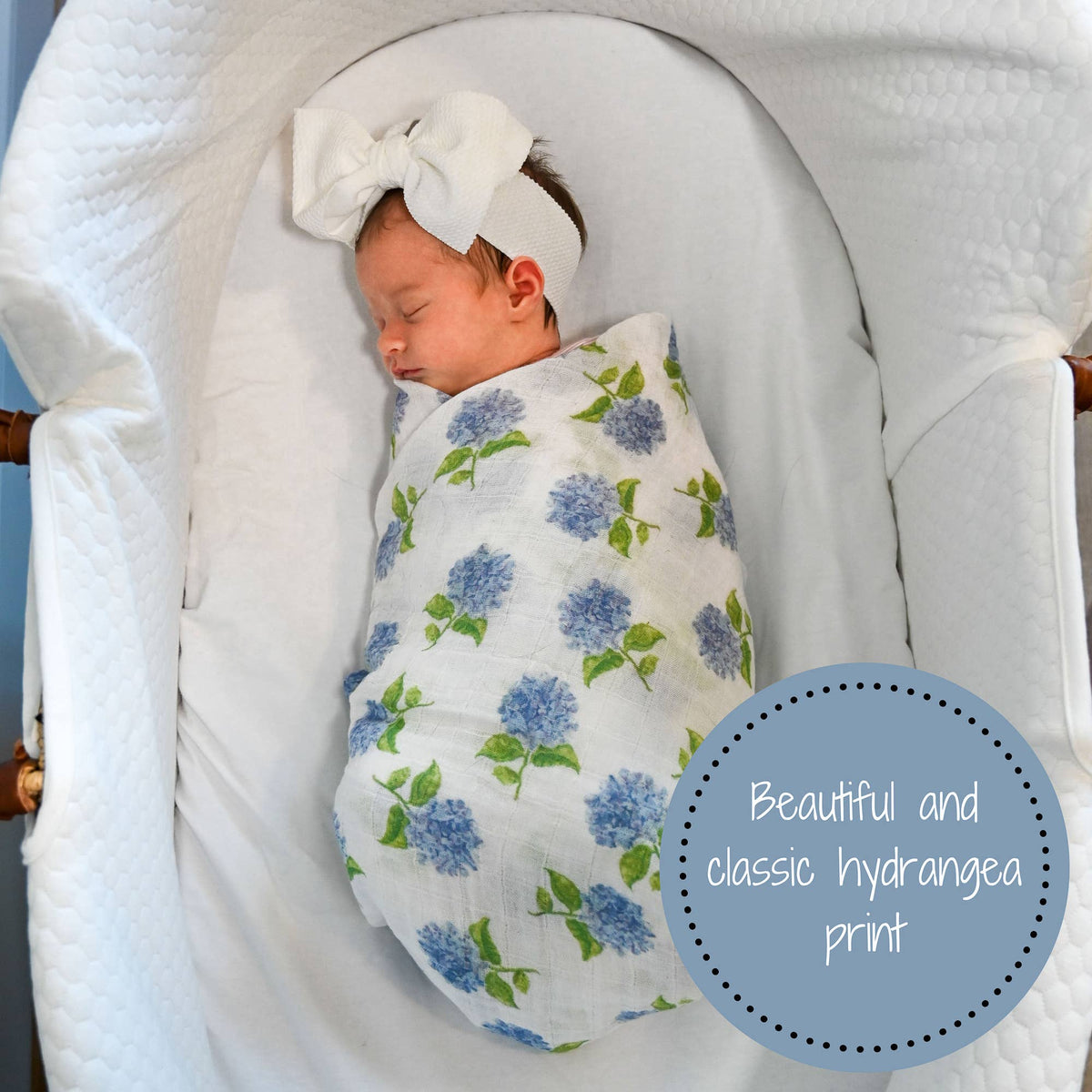 Hydrangea Muslin Swaddle Blanket