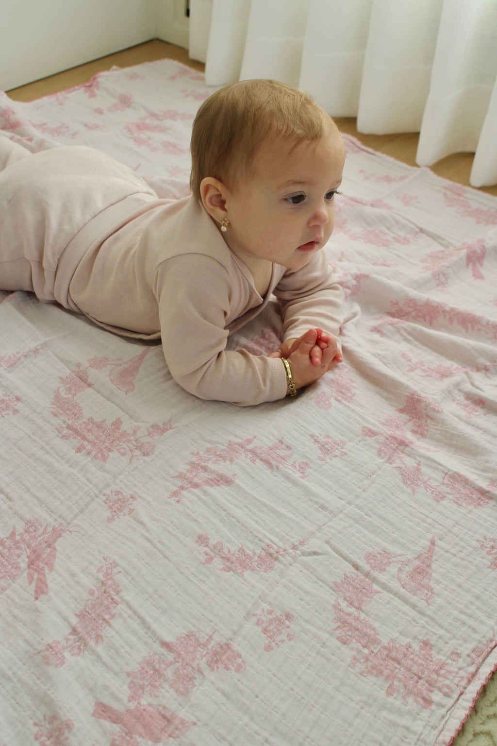 Blush Garden Muslin Blanket