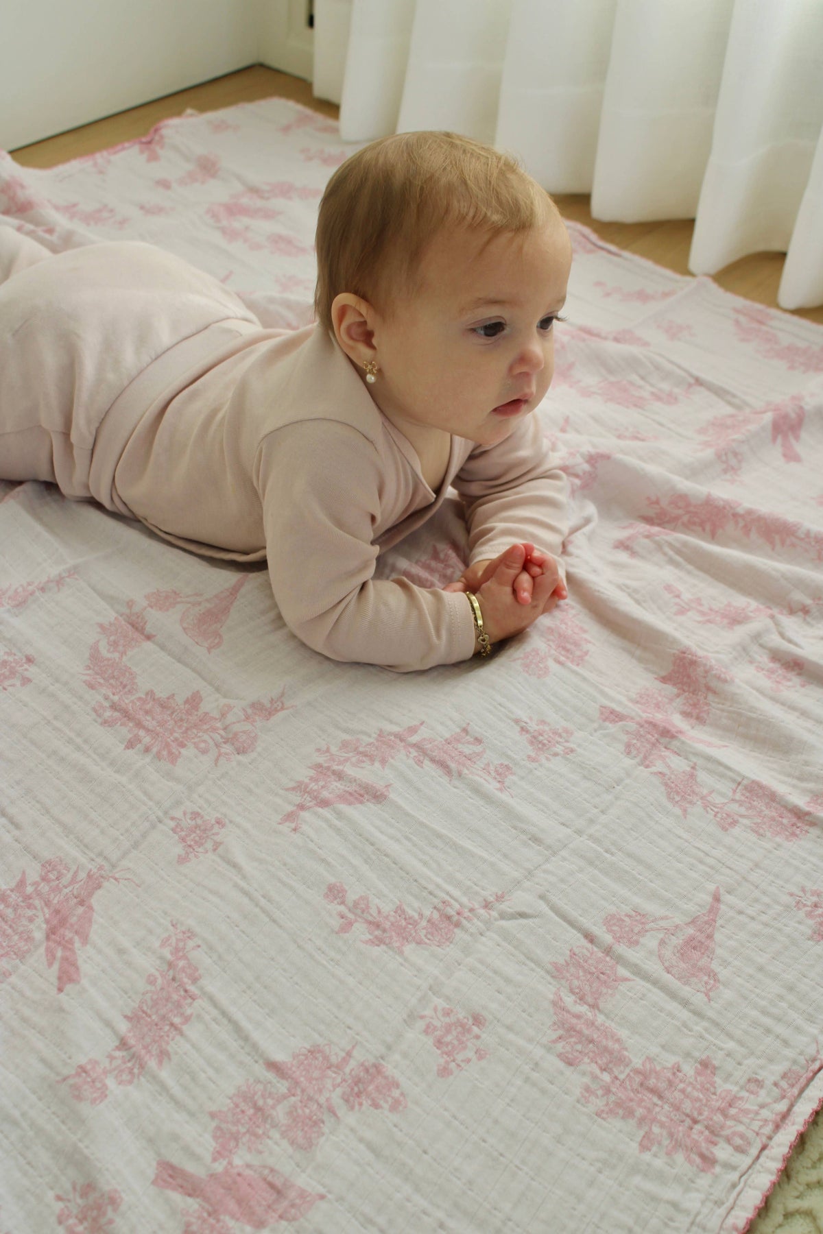Blush Garden Muslin Blanket