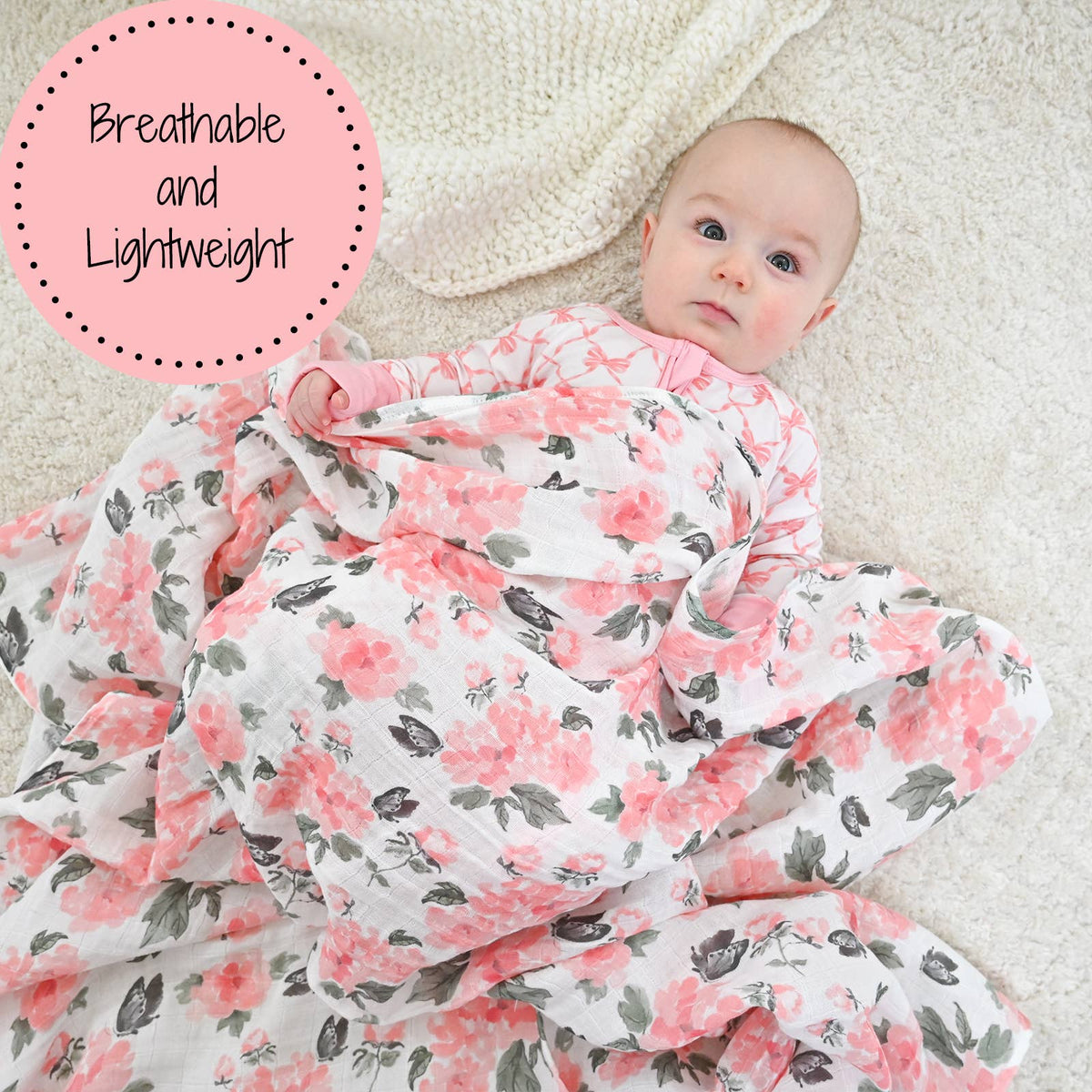 Pretty in Peony Muslin Blanket
