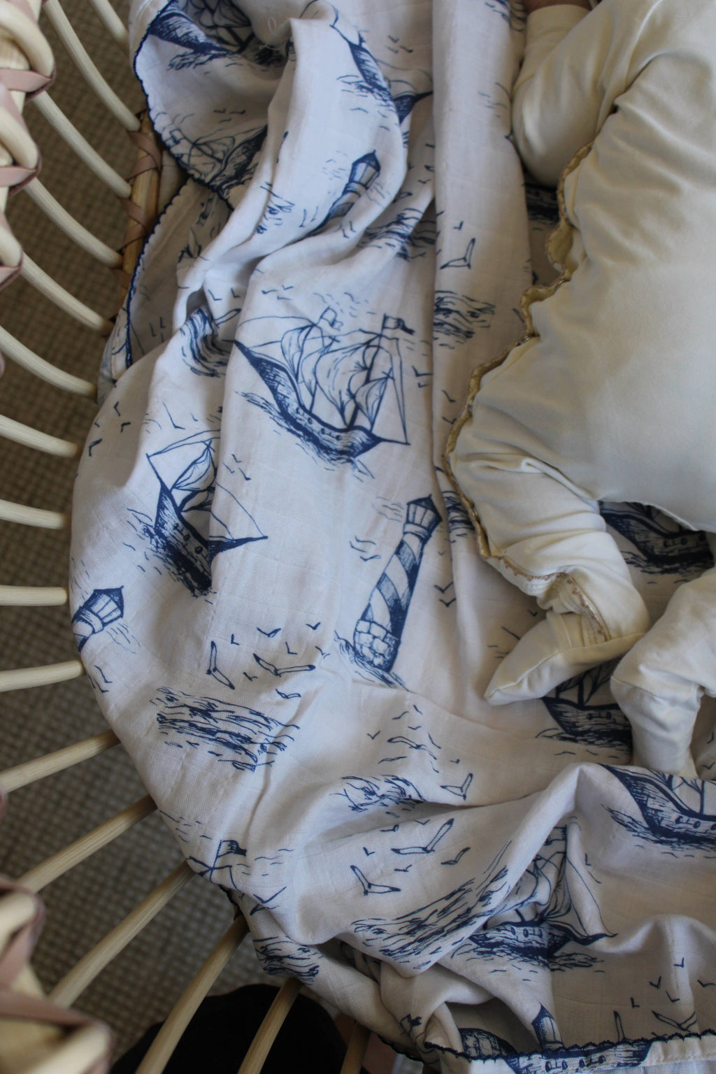 Harbor Voyage Muslin Blanket
