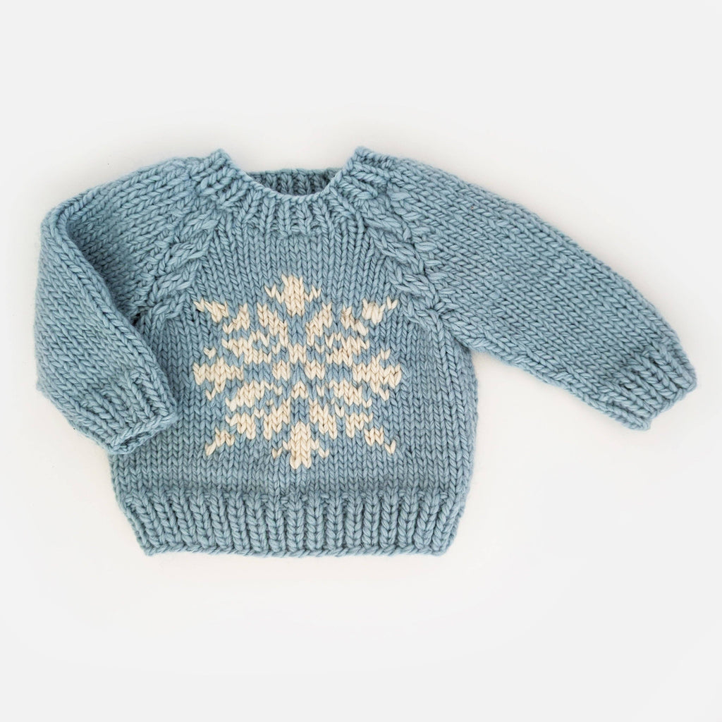Snowflake Surf Blue Crew Neck Sweater