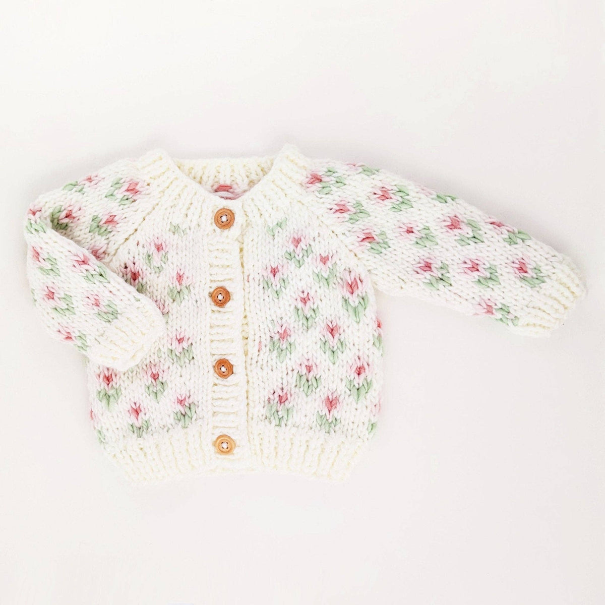 Bitty Blooms White Cardigan Sweater