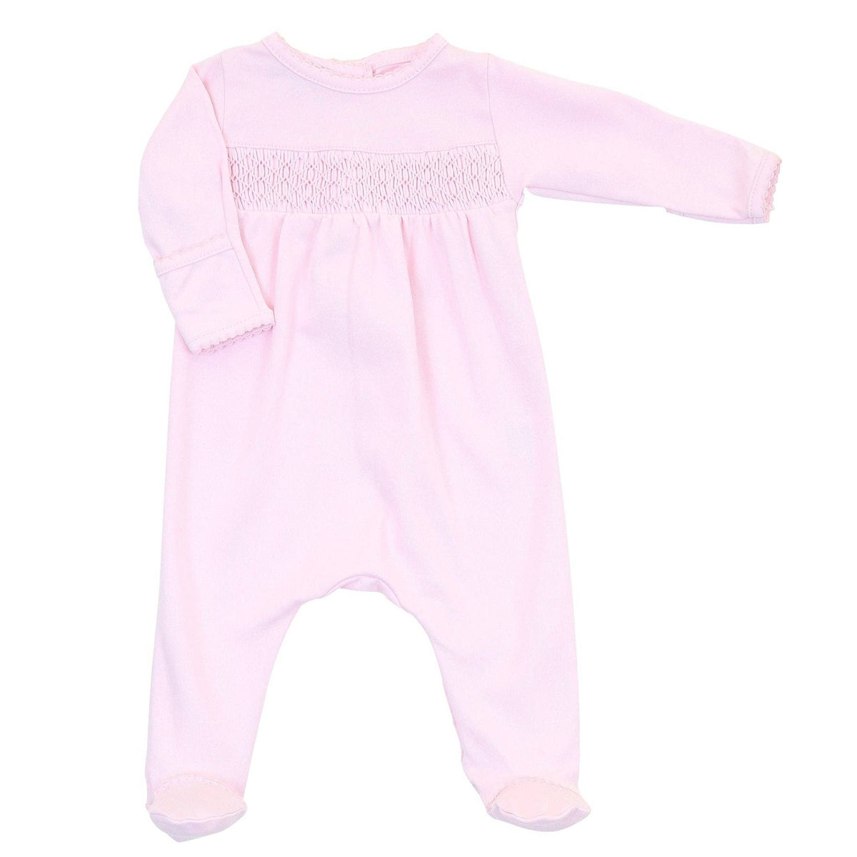 Newborn Baby Girl Pink Smocked Footie