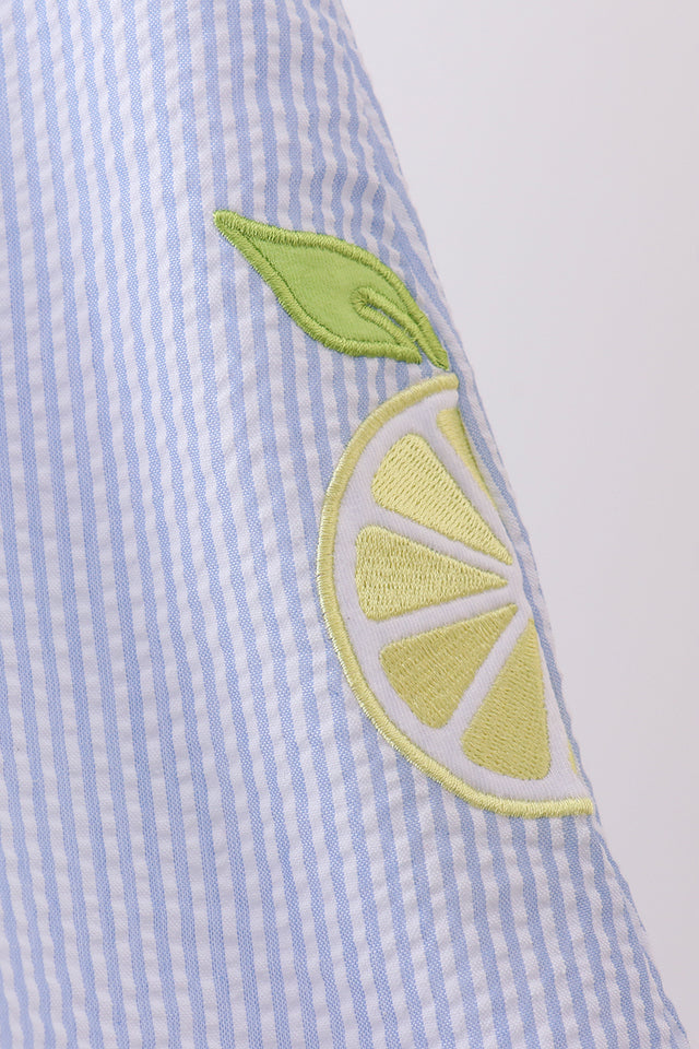Lemon Blossom Seersucker Dress
