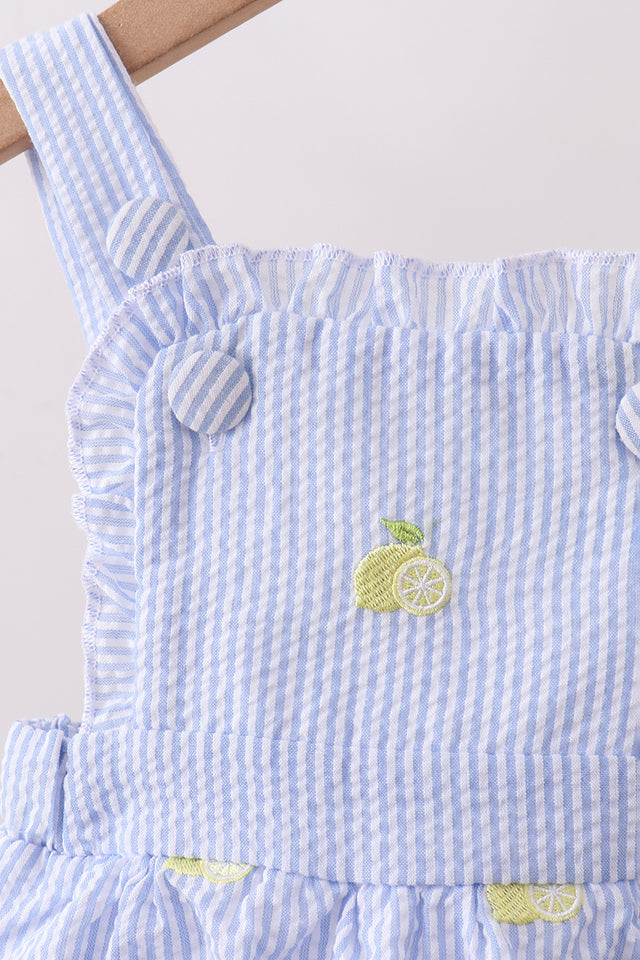 Lemon Seersucker Bubble Romper