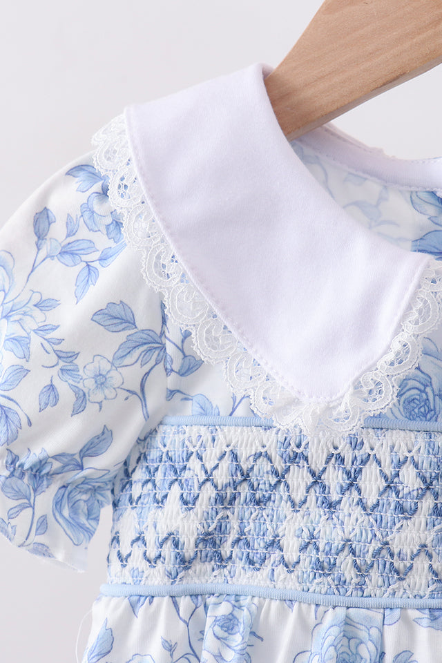 Blue Rose Bubble Romper