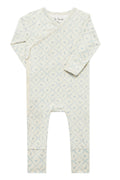 Blue Lattice Bamboo Wrap Footie