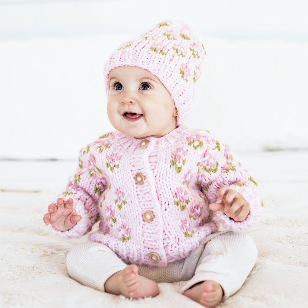 Bitty Blooms Blush Beanie
