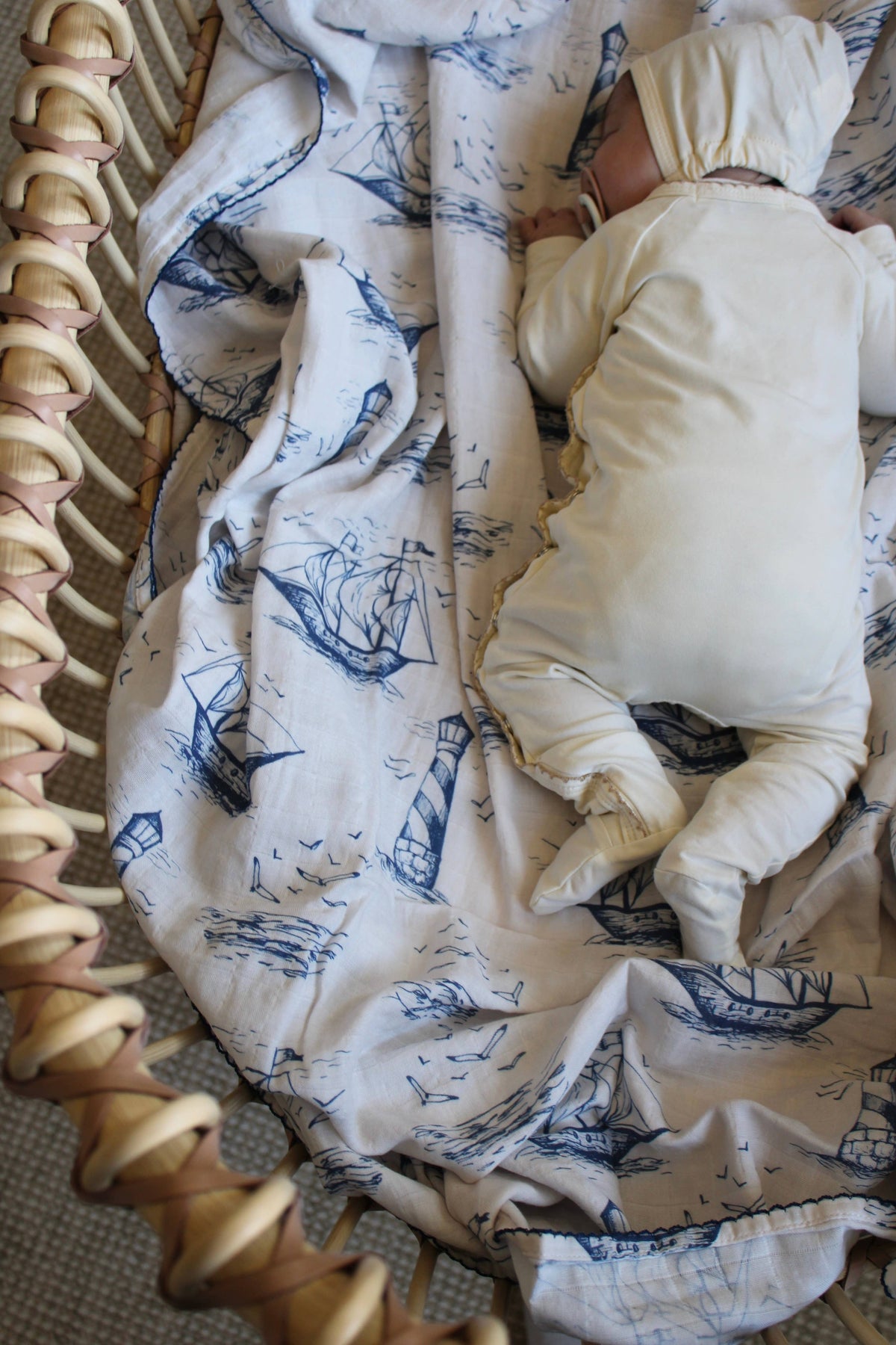 Harbor Voyage Muslin Blanket