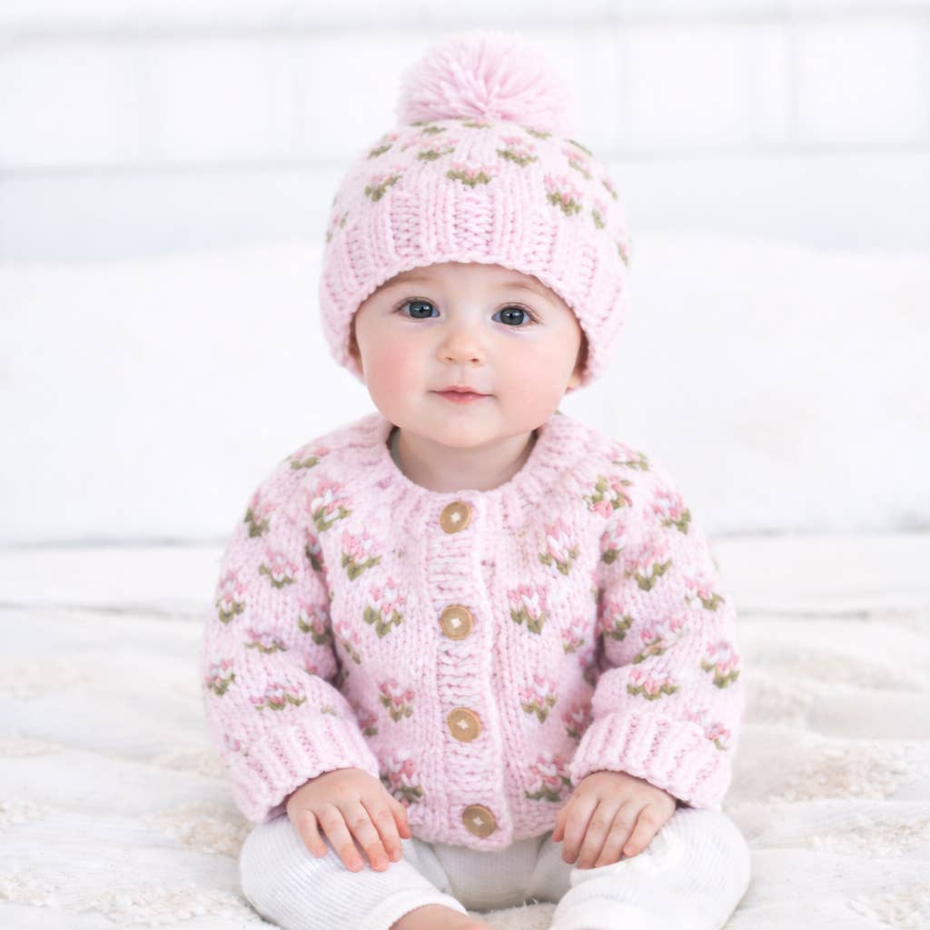 Bitty Blooms Blush Cardigan Sweater