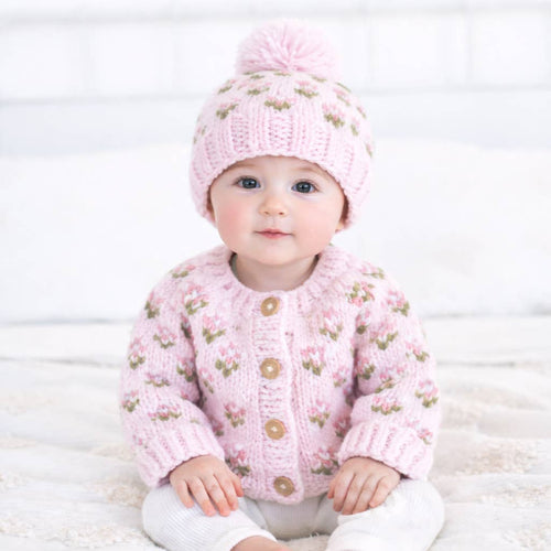 Bitty Blooms Blush Cardigan Sweater