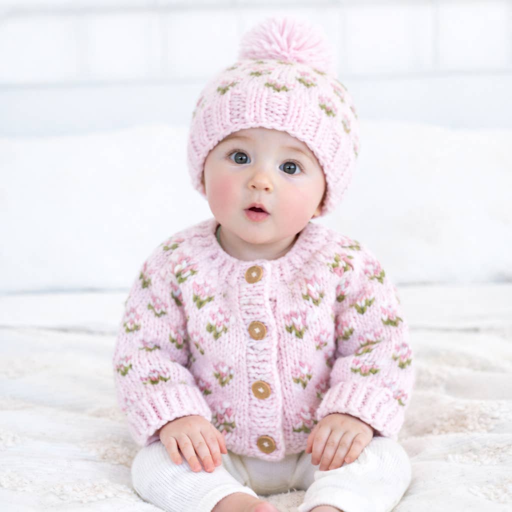 Bitty Blooms Blush Cardigan Sweater