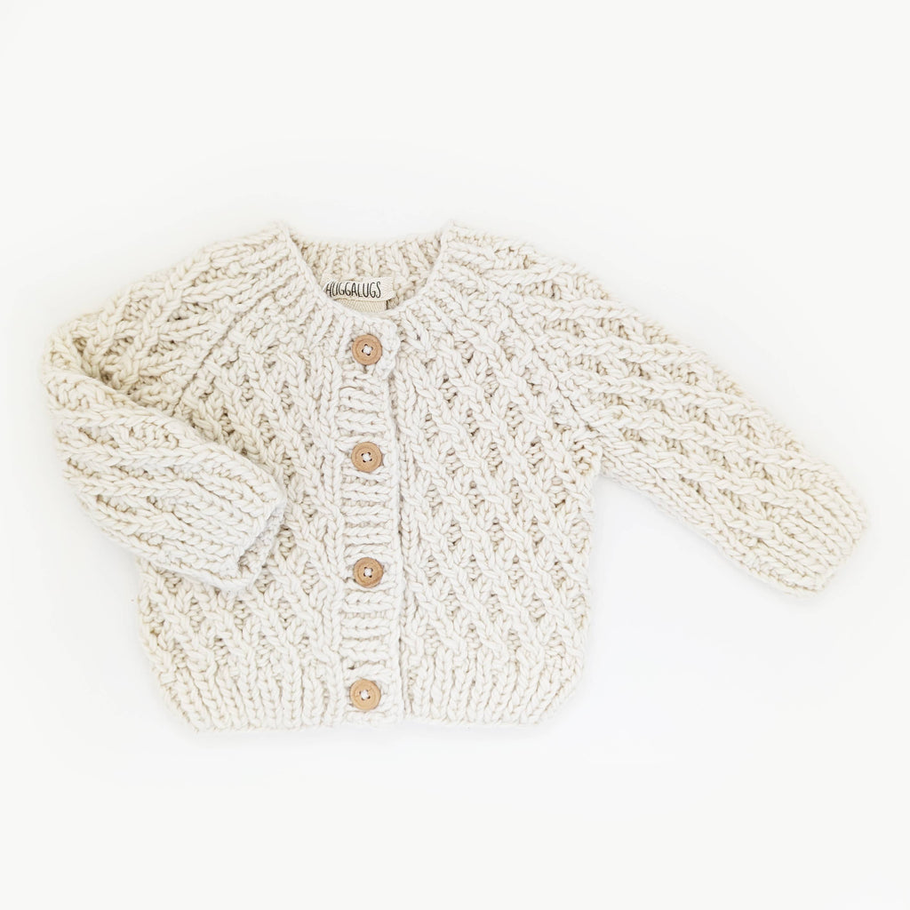 Waffle Cardigan Sweater Natural