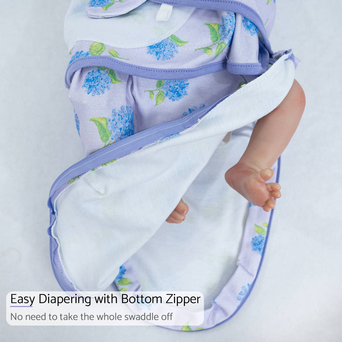 Hydrangea Organic Cotton Swaddle Sack