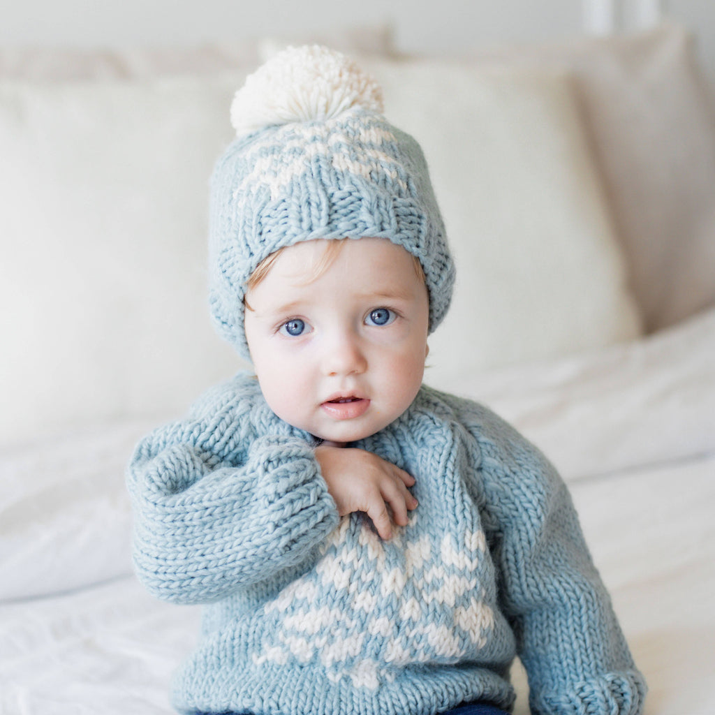 Snowflake Surf Blue Crew Neck Sweater