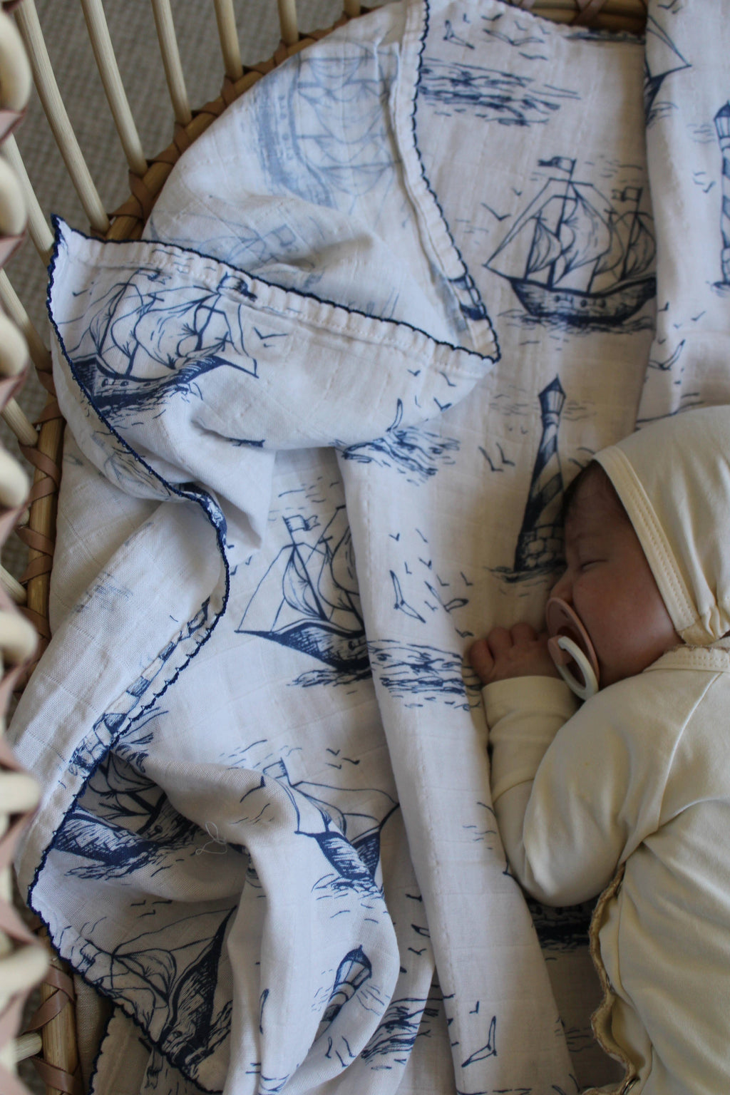 Harbor Voyage Muslin Blanket