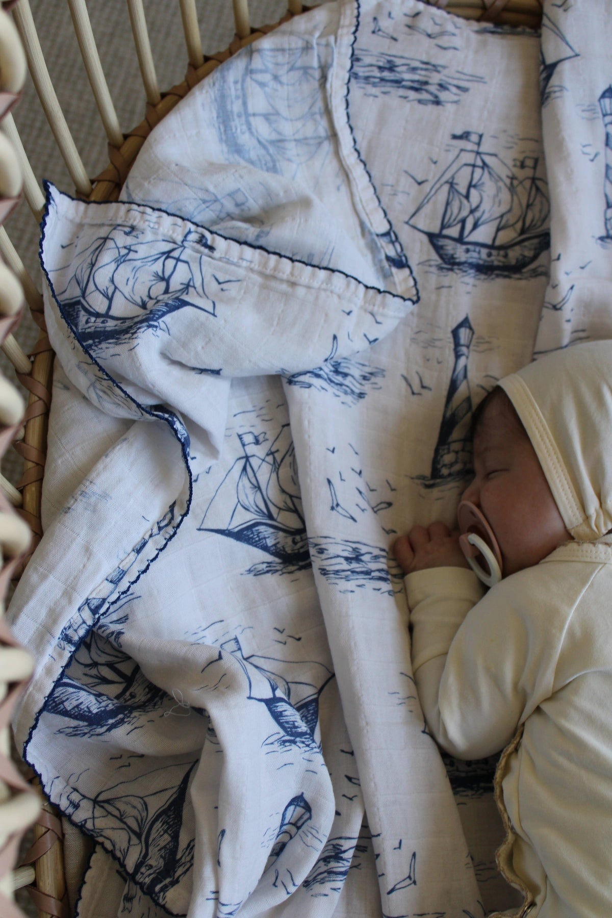 Harbor Voyage Muslin Blanket